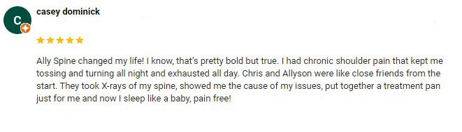 Chiropractic Scottsdale AZ Casey Dominik Testimonial