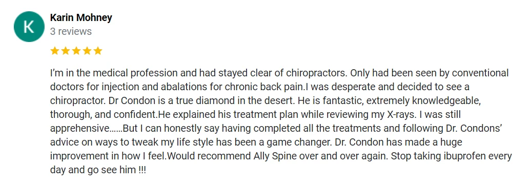 Chiropractic North Scottsdale AZ Testimonial Karin